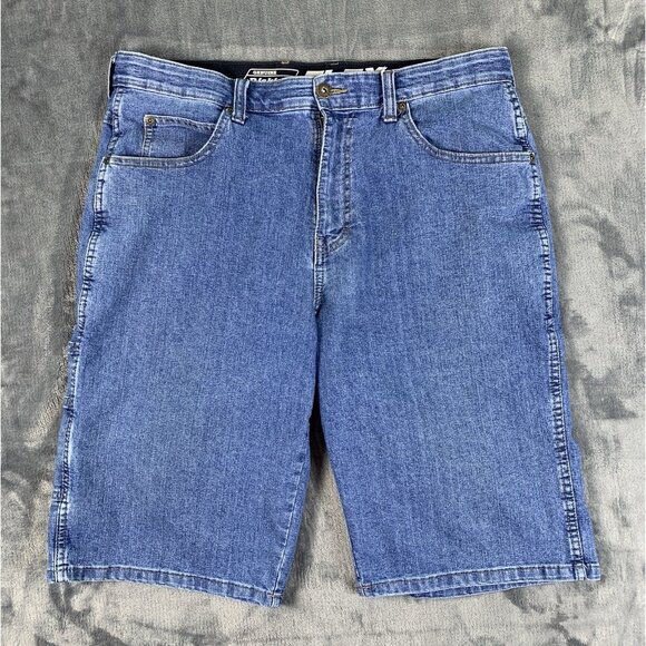 Dickies FLEX Mens Blue Jean Denim Shorts Dark Wash Sz 34 - Picture 1 of 8